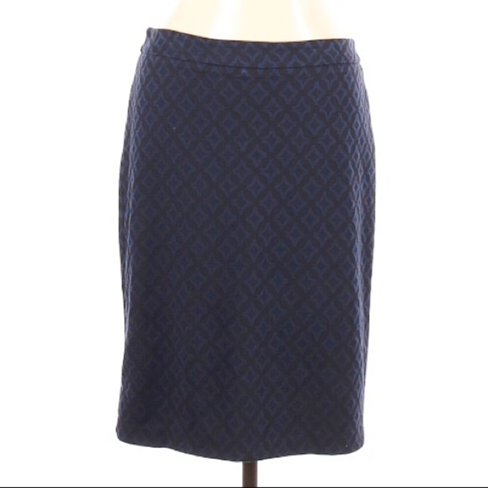 Dana Buchman Knee Length Skirt, Size 10, Black Blue